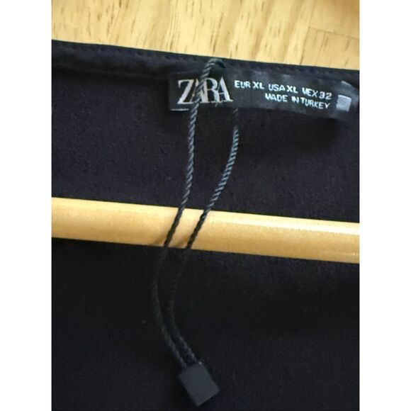 Zara Ottoman Knit Dress V Neck Ruched Front SZ XL - Picture 12 of 14